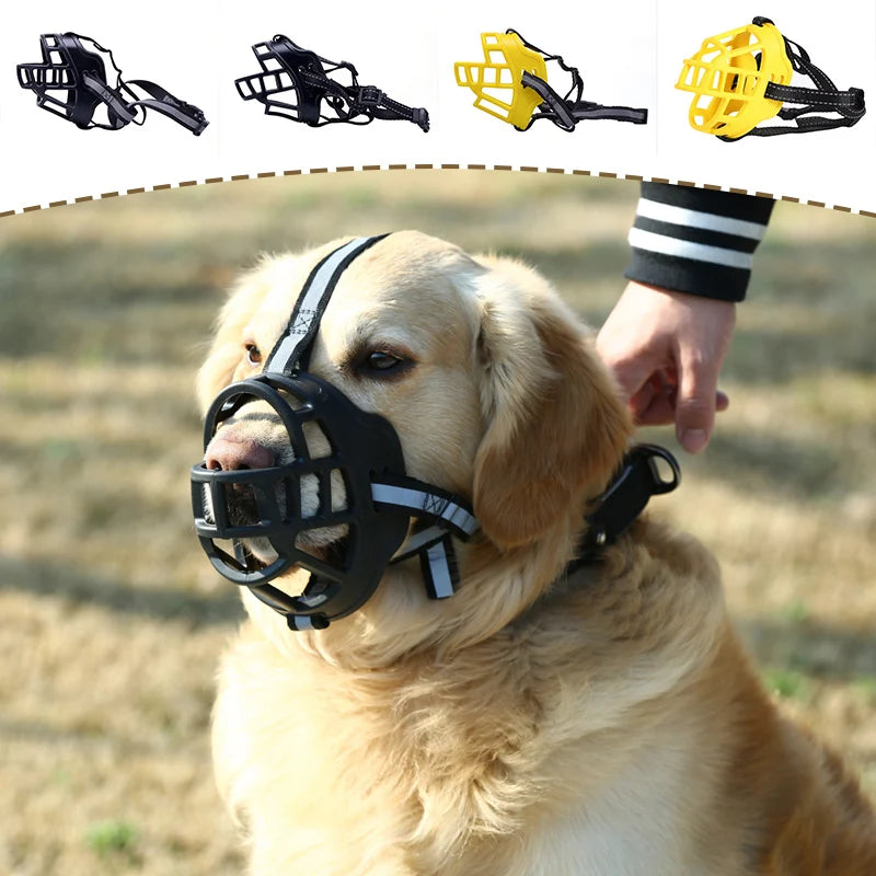 Soft Glue Adjustable Dog Muzzle Anti-biting Chewing Mask Breathable Dog Muzzle Durable Strong Basket Mask Muzzle Dog Supplies
