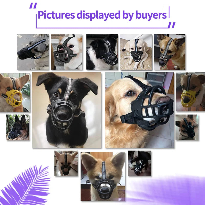 Soft Glue Adjustable Dog Muzzle Anti-biting Chewing Mask Breathable Dog Muzzle Durable Strong Basket Mask Muzzle Dog Supplies