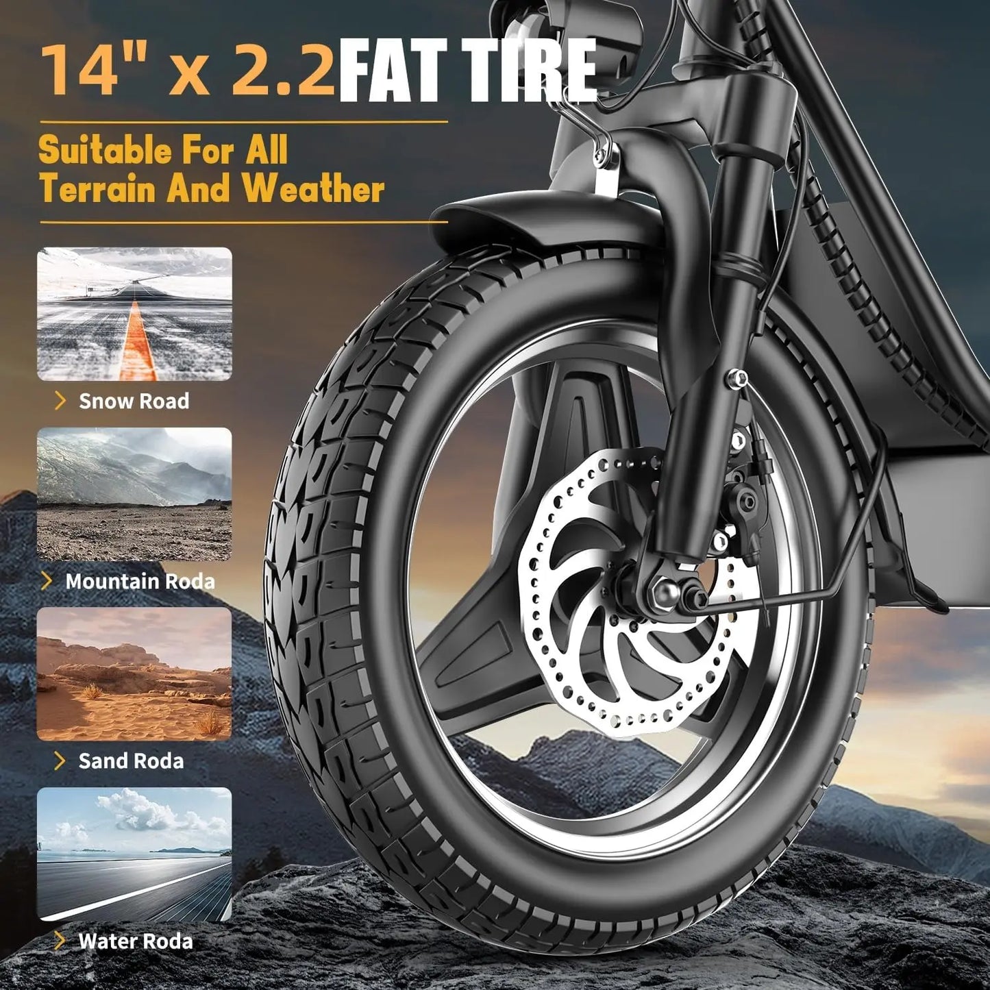 Folding electric scooter with trunk, 500W motor (peak 650W), 48V15AH, 20MPH, 24-32mile range,motorcycle for commuting travel