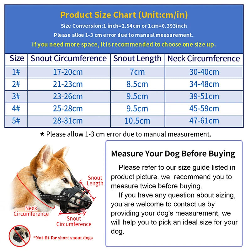 Soft Glue Adjustable Dog Muzzle Anti-biting Chewing Mask Breathable Dog Muzzle Durable Strong Basket Mask Muzzle Dog Supplies