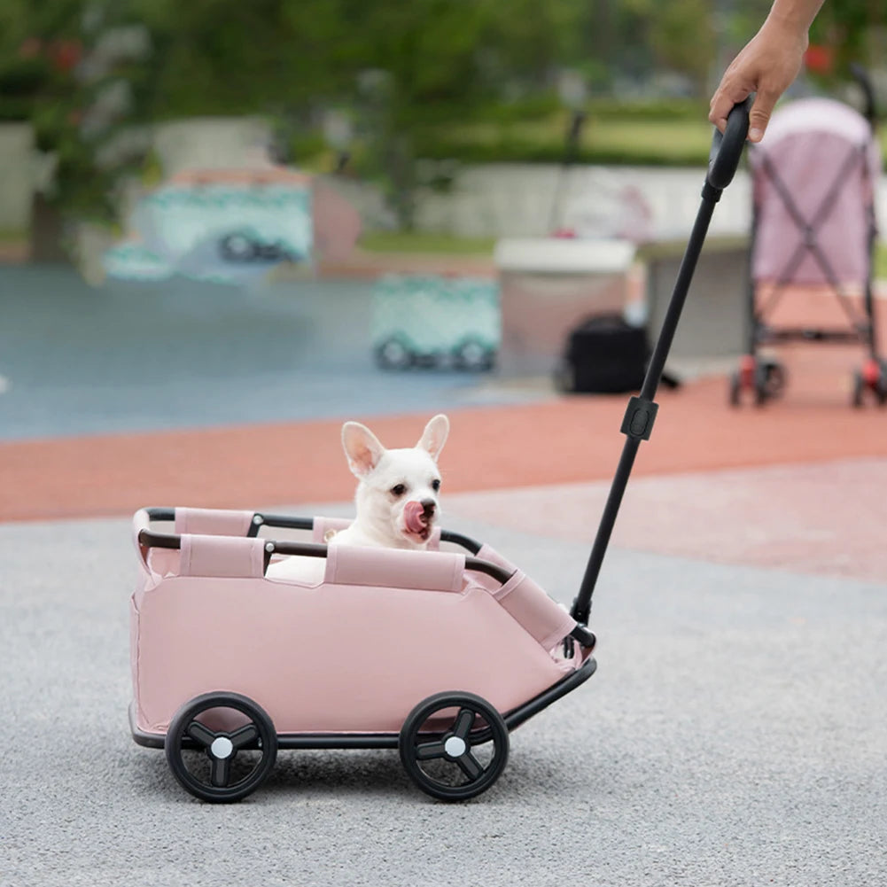 4 Wheels lightweight Folding Dog Teddy Stroller Dog Cat Pet Stroller for Travelling Shopping Walking Playing for Small Dogs Cats