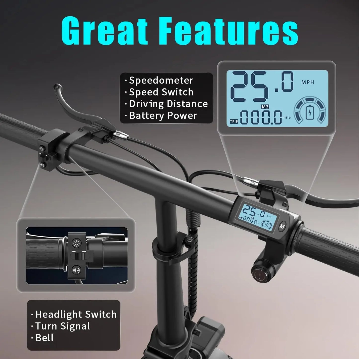 Folding electric scooter with trunk, 500W motor (peak 650W), 48V15AH, 20MPH, 24-32mile range,motorcycle for commuting travel