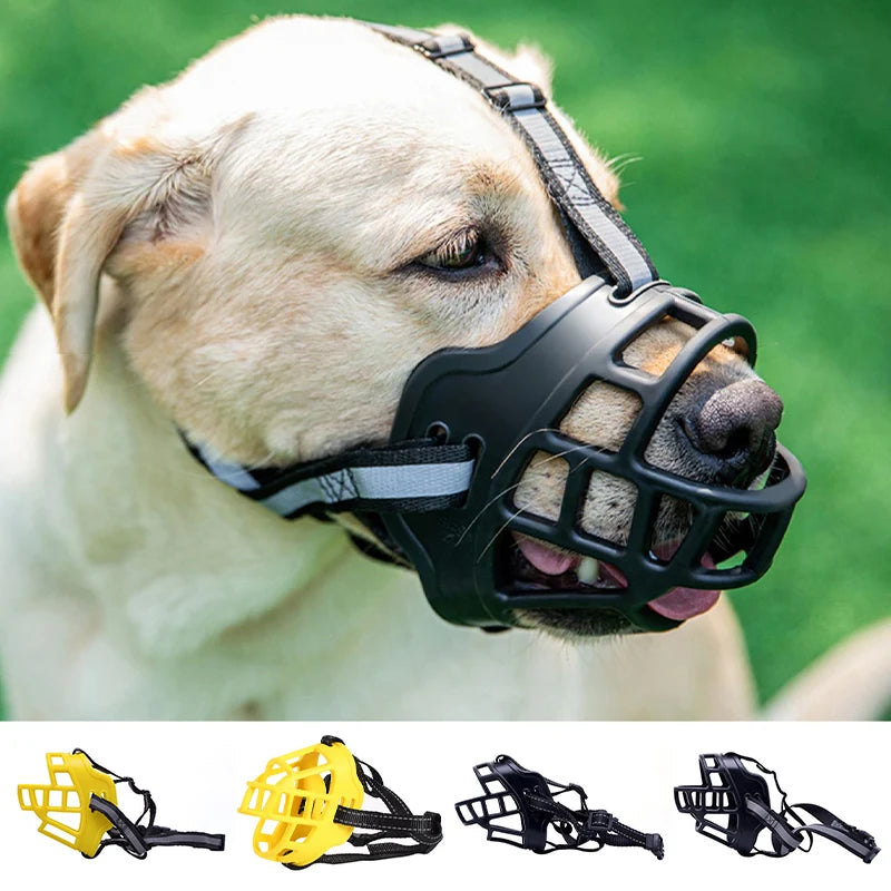 Soft Glue Adjustable Dog Muzzle Anti-biting Chewing Mask Breathable Dog Muzzle Durable Strong Basket Mask Muzzle Dog Supplies