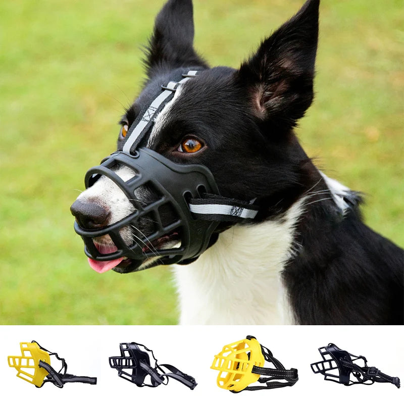 Soft Glue Adjustable Dog Muzzle Anti-biting Chewing Mask Breathable Dog Muzzle Durable Strong Basket Mask Muzzle Dog Supplies