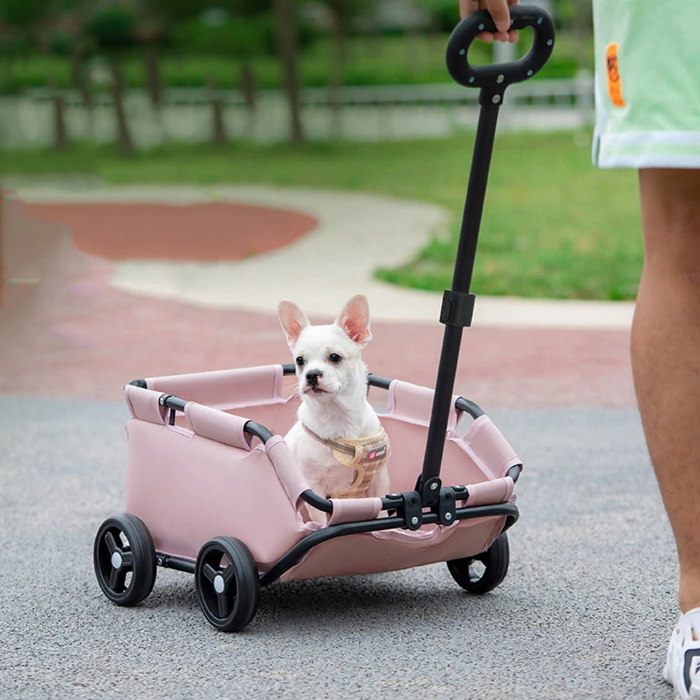 4 Wheels lightweight Folding Dog Teddy Stroller Dog Cat Pet Stroller for Travelling Shopping Walking Playing for Small Dogs Cats