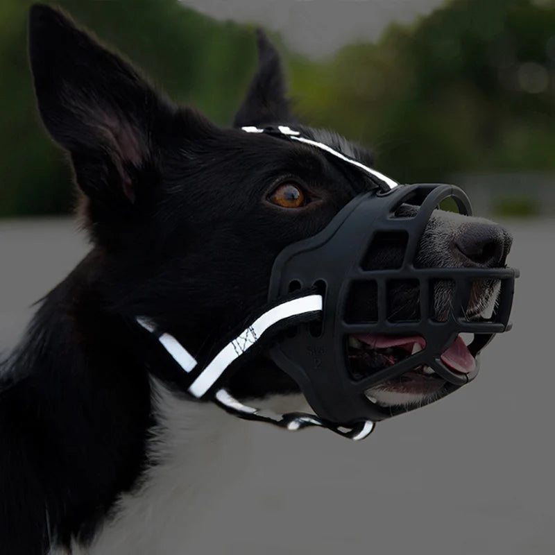 Soft Glue Adjustable Dog Muzzle Anti-biting Chewing Mask Breathable Dog Muzzle Durable Strong Basket Mask Muzzle Dog Supplies