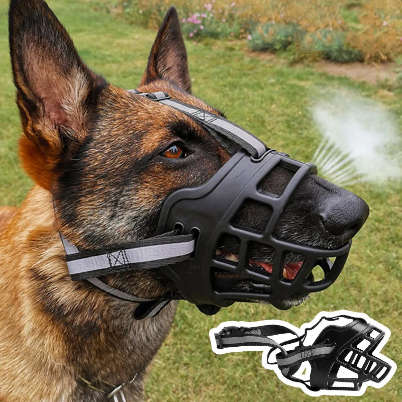 Soft Glue Adjustable Dog Muzzle Anti-biting Chewing Mask Breathable Dog Muzzle Durable Strong Basket Mask Muzzle Dog Supplies