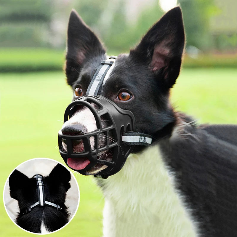 Soft Glue Adjustable Dog Muzzle Anti-biting Chewing Mask Breathable Dog Muzzle Durable Strong Basket Mask Muzzle Dog Supplies